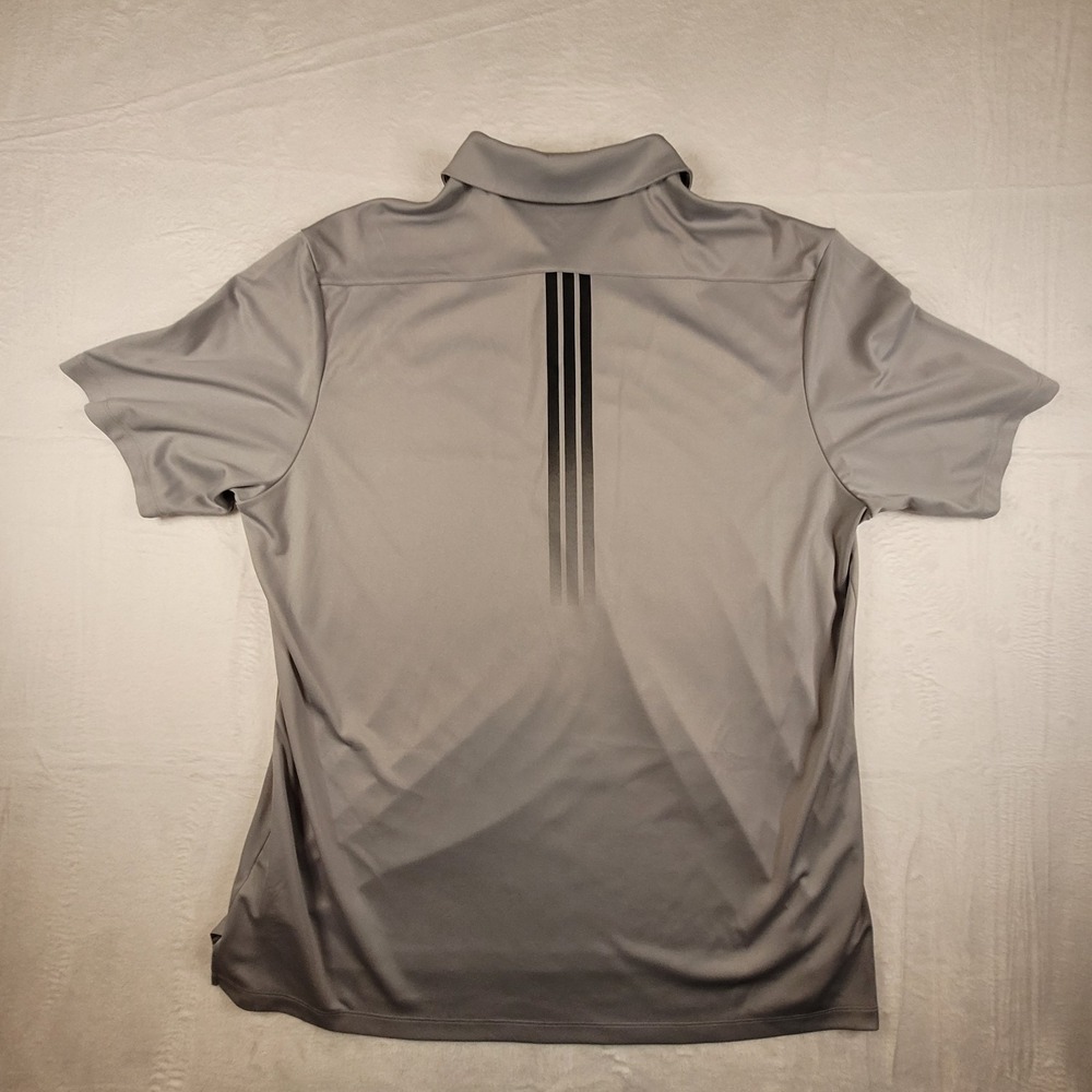 Adidas Men's Gradient Stripe Short Sleeve Golf Polo Shirt Sz XL Gray Black VGC - Picture 7 of 10